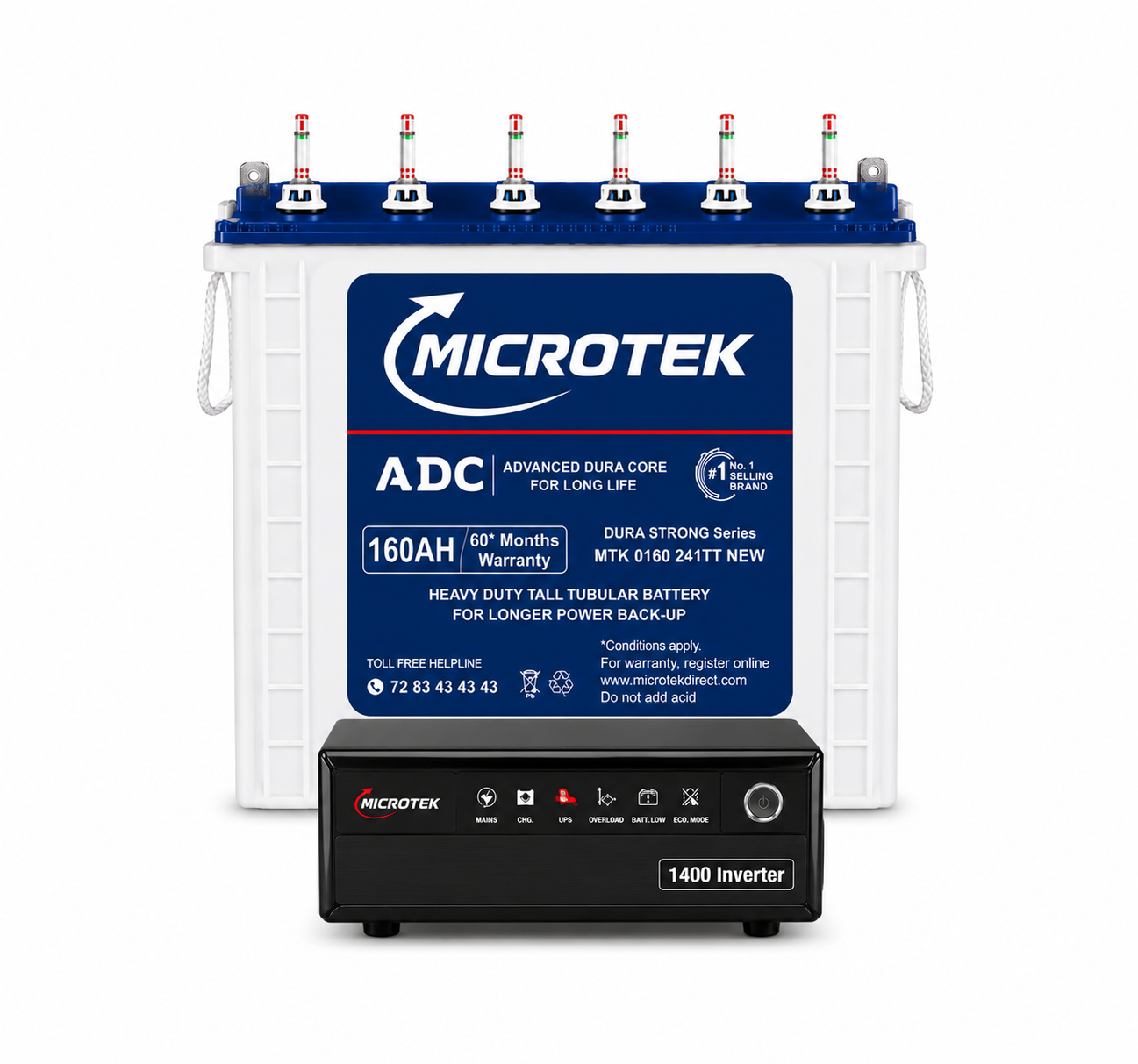 Microtek- 160ah battery and Heavy duty 1400 inverter with Exchange
